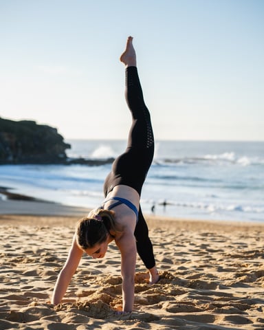 Beach yoga in Sayulita