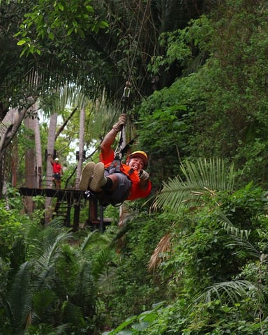 Ziplining through the jungle canopy